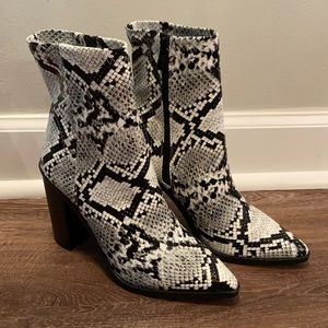 So Me SnakeSkin Booties with Heel